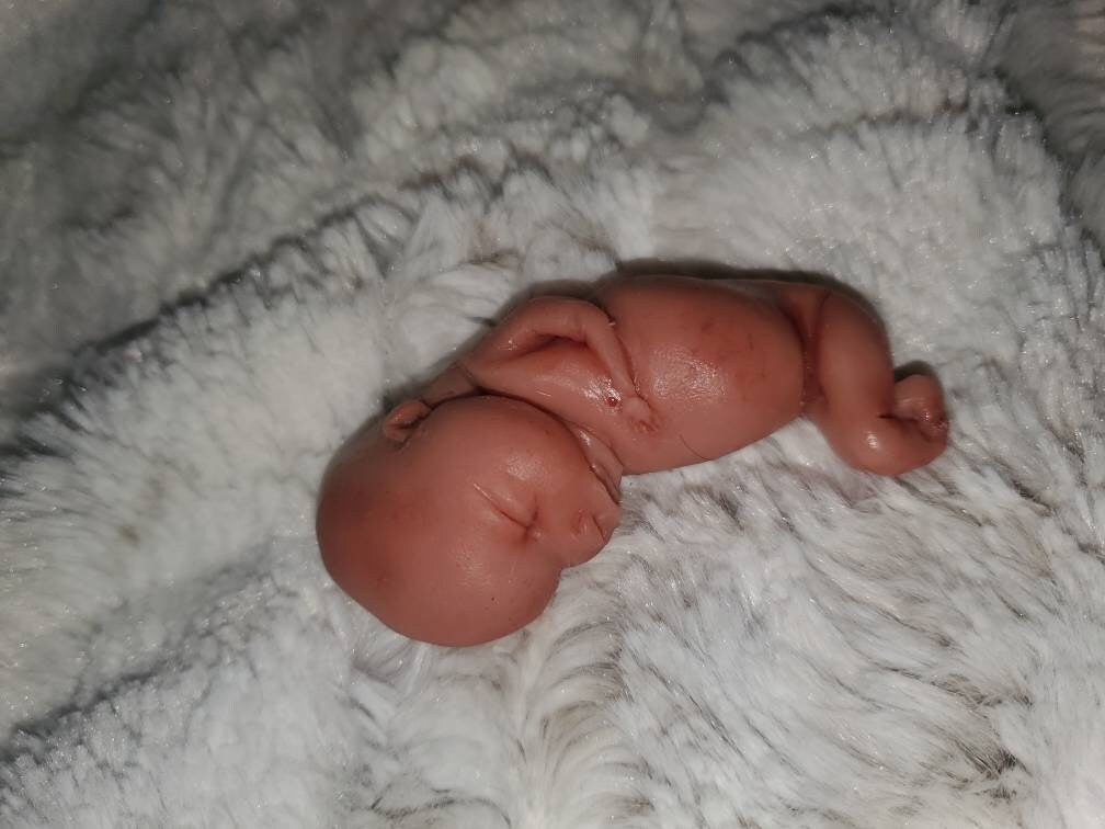14 week gestation fetus memorial silicone baby fully painted with wings?