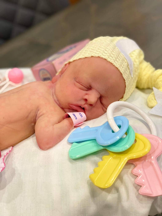 13" silicone baby girl fully painted with umbilical cord maribelle