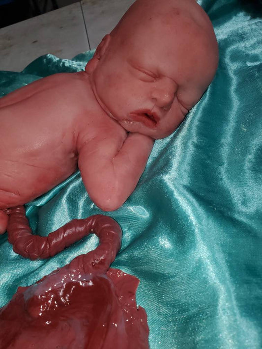 13" silicone baby girl fully painted with umbilical cord maribelle