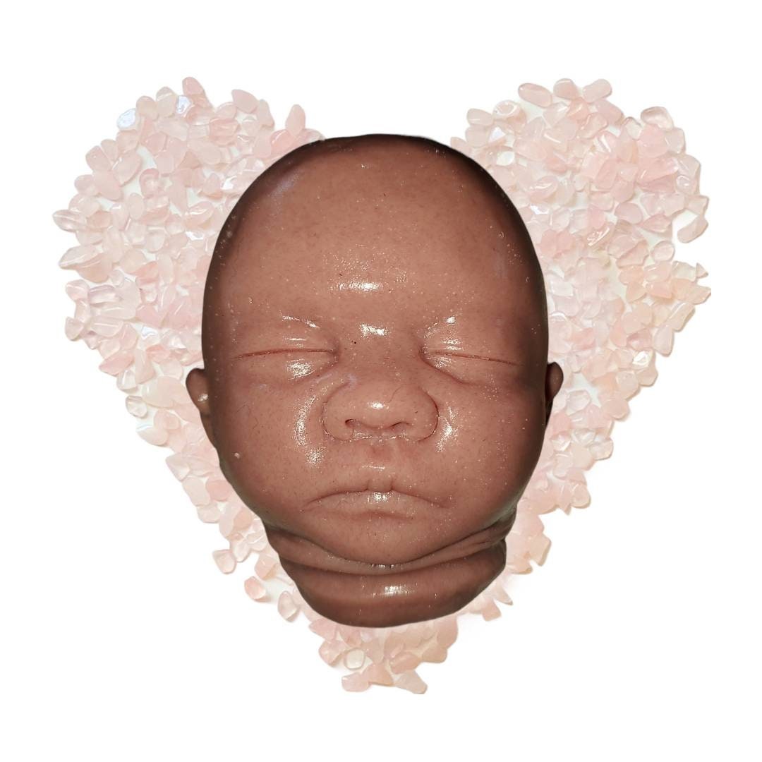 15" silicone baby head preemie for cloth body baby doll