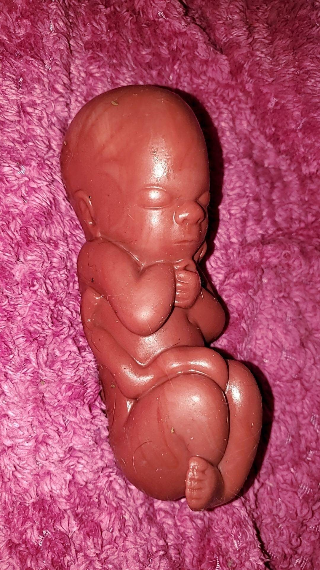 8" curled up silicone baby 22 week gestation memorial baby born too soon