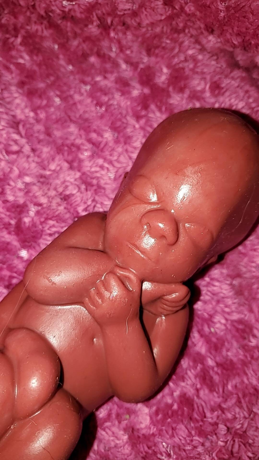8" curled up silicone baby 22 week gestation memorial baby born too soon