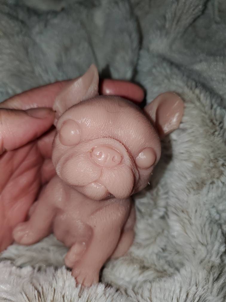 3" silicone puppy dog frenchie