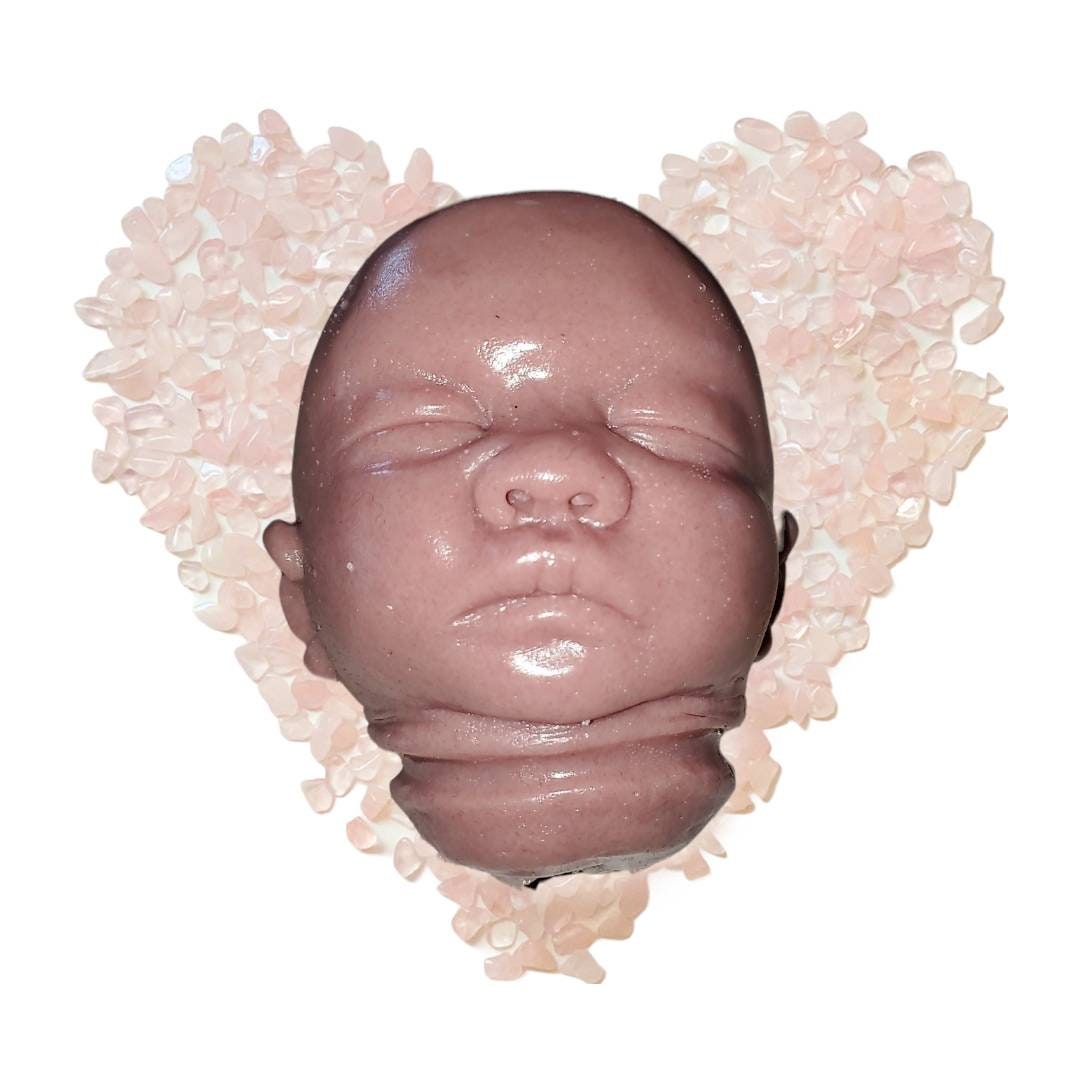 15" silicone baby head preemie for cloth body baby doll