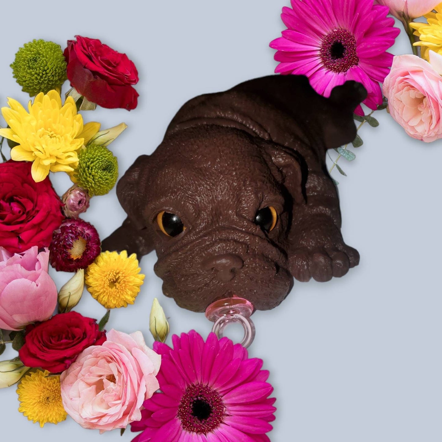 6" silicone bull dog puppy