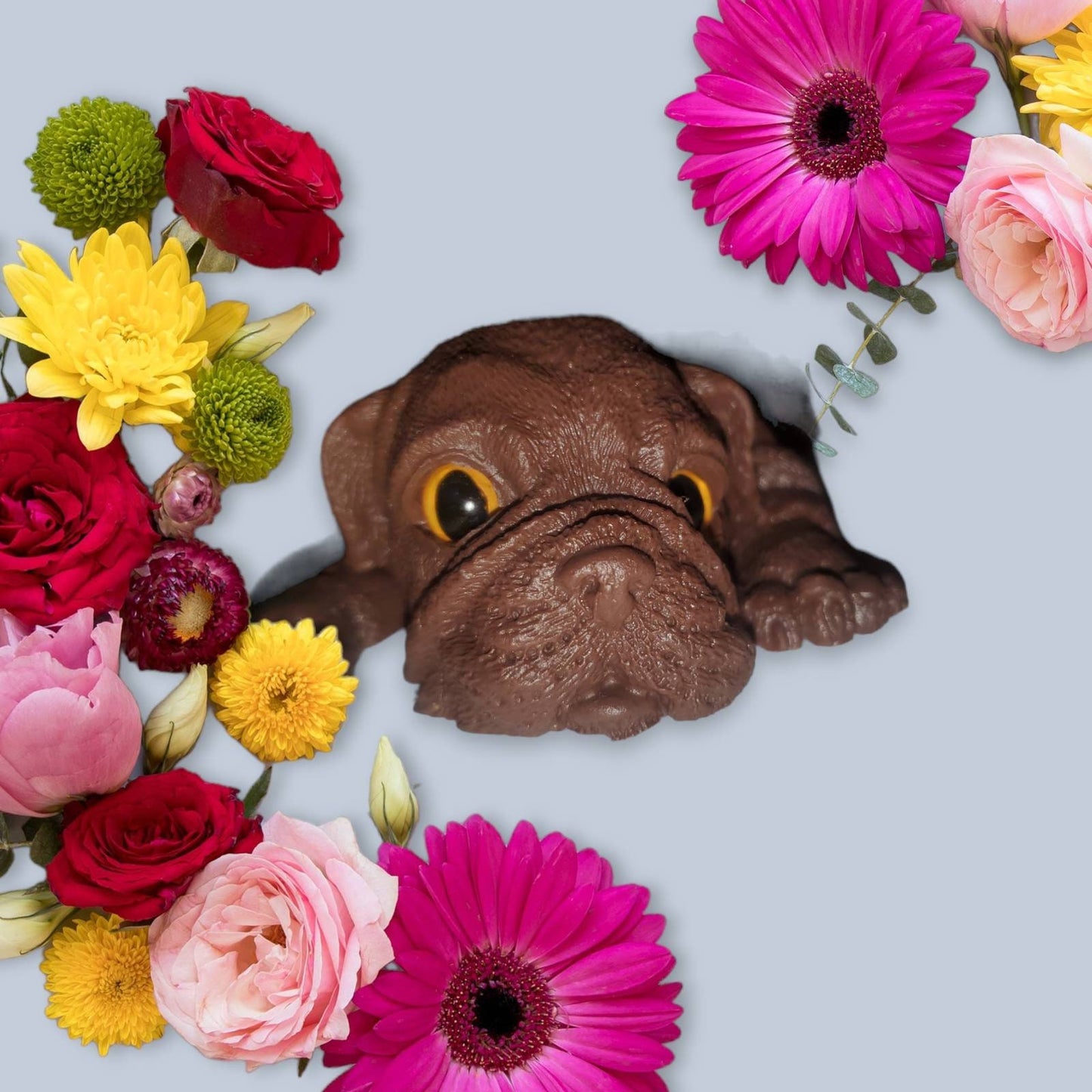 6" silicone bull dog puppy