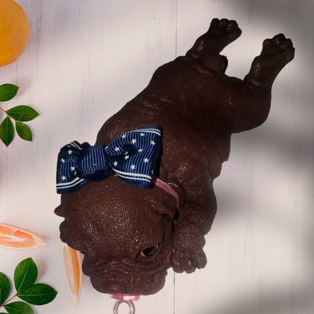 6" silicone bull dog puppy