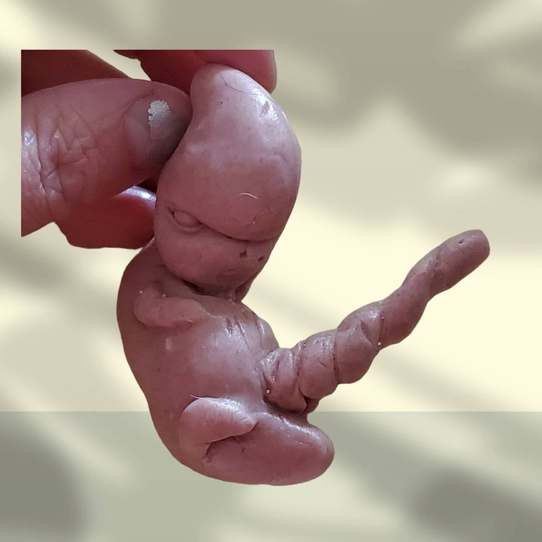 13 week sized gestation silicone fetus memorial baby with umbilical cord