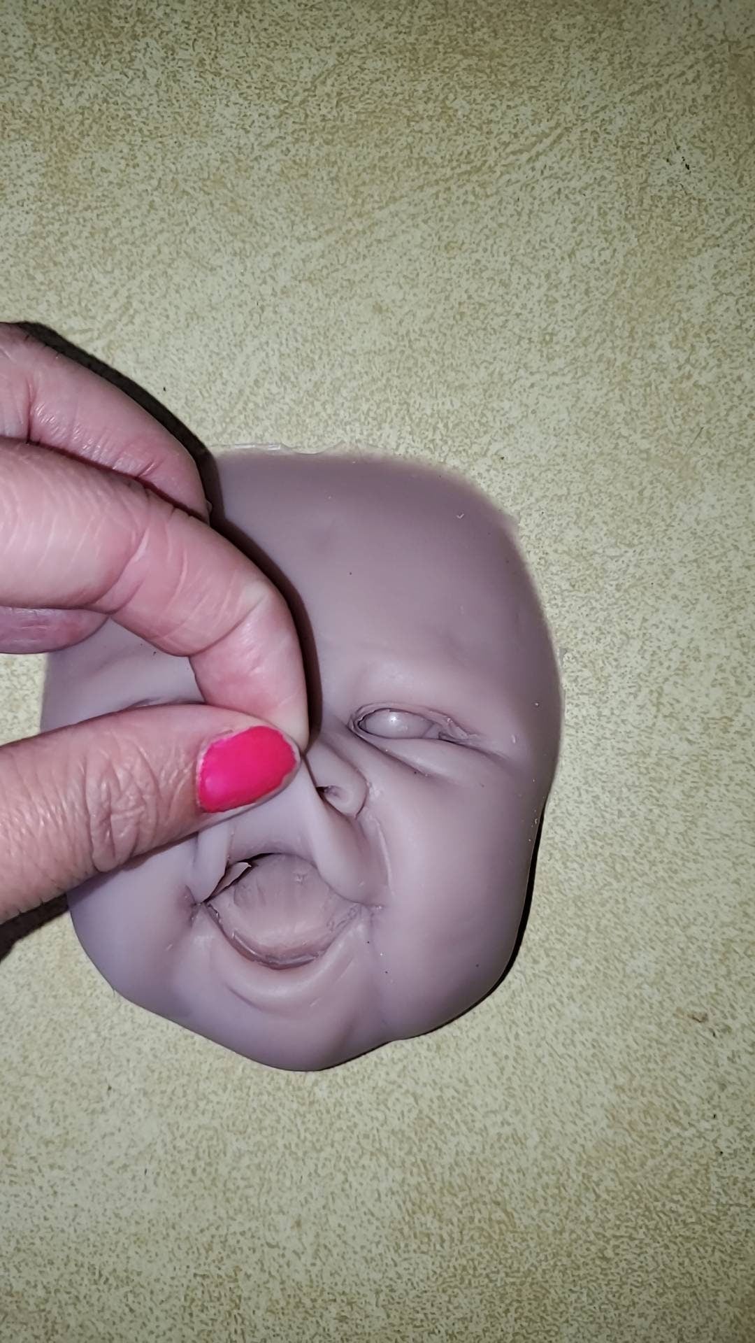 Silicone baby practice face newborn 0-3mo 3mo size surprise face!