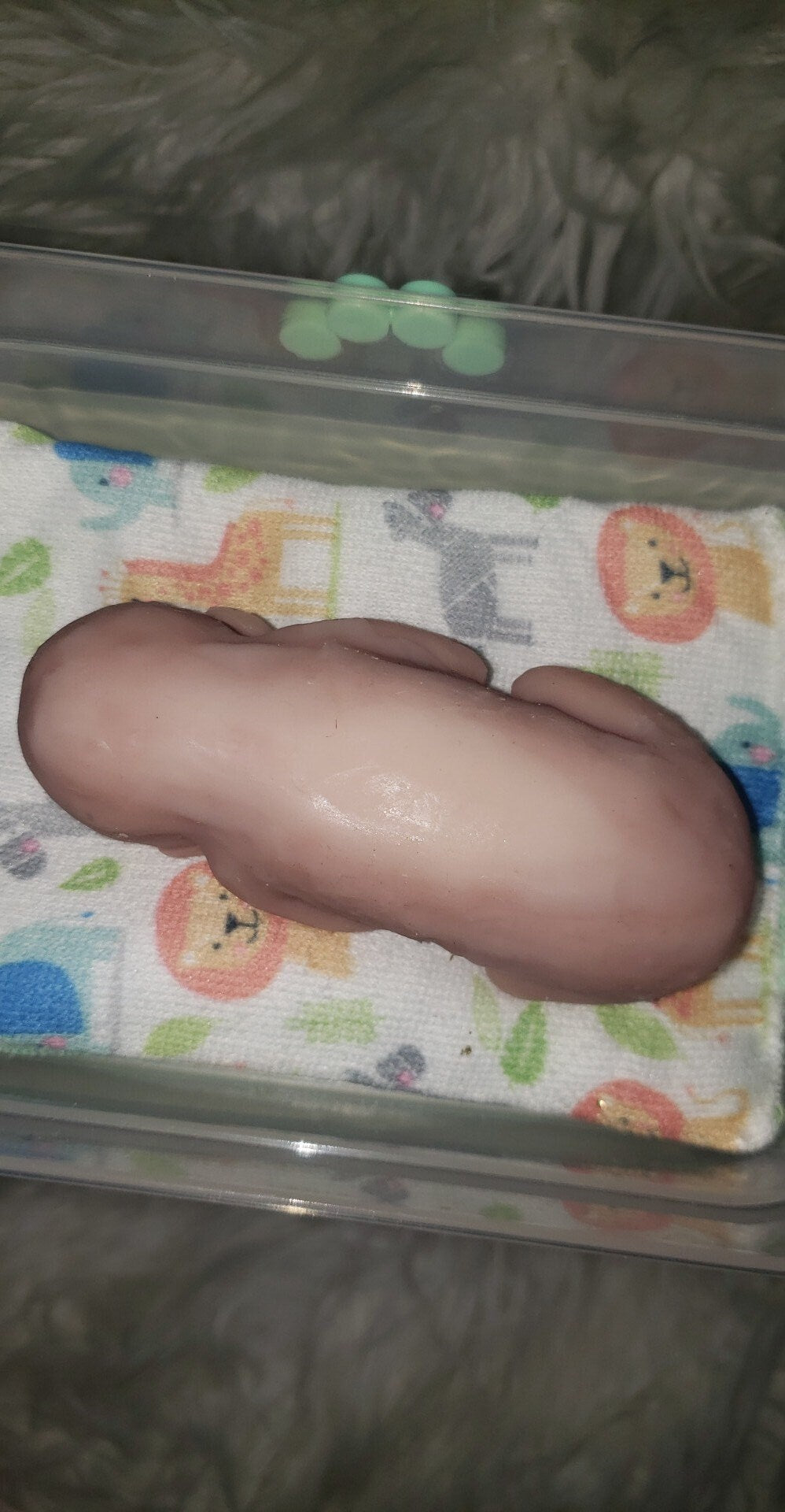 20 week gestational memorial fetus silicone baby curled up full body with back