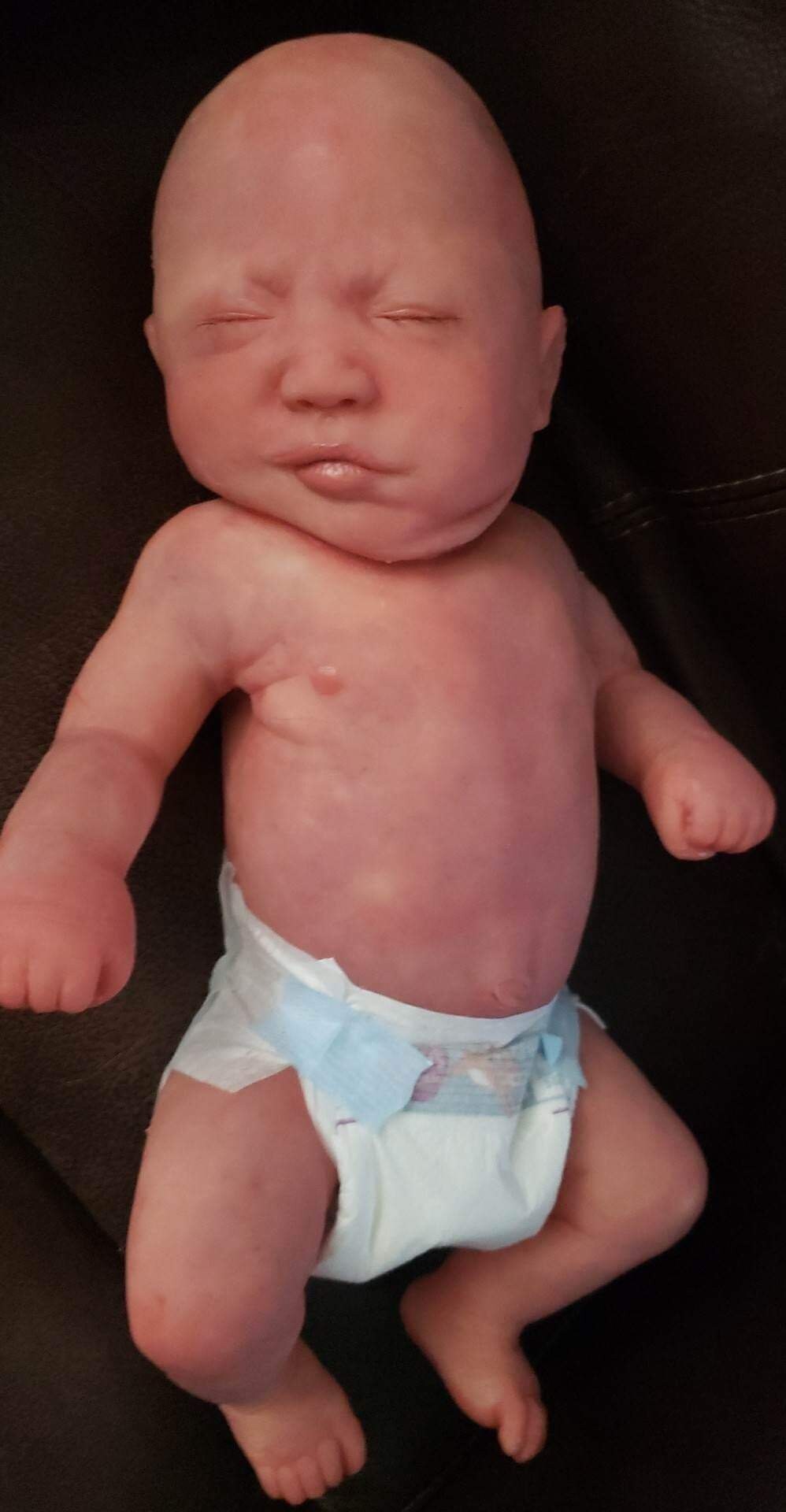 Two full body silicone baby TWINS 19" fully painted