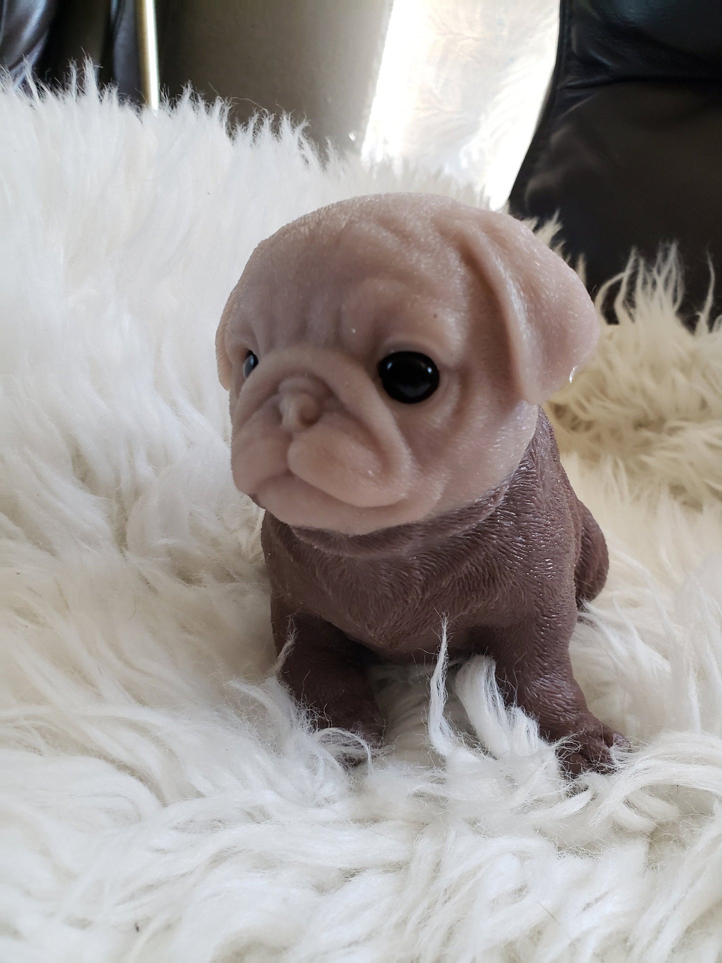 10" inches  Full Body Silicone Pug puppy dog open eyes cutie you choose color