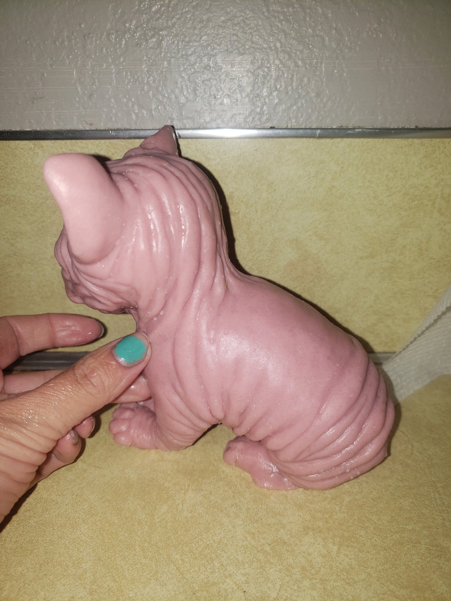 Silicone spyhnx cat kitten 6.5" Bracken taylor green