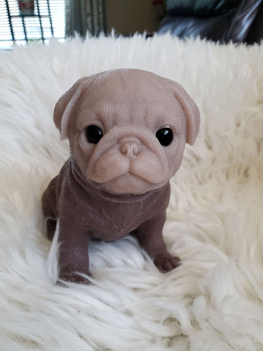 10" inches  Full Body Silicone Pug puppy dog open eyes cutie you choose color