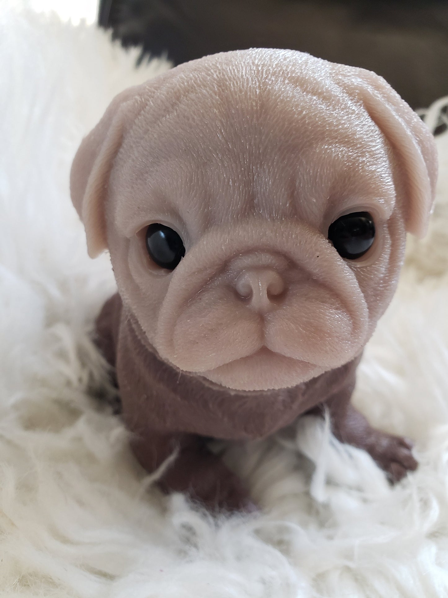 10" inches  Full Body Silicone Pug puppy dog open eyes cutie you choose color