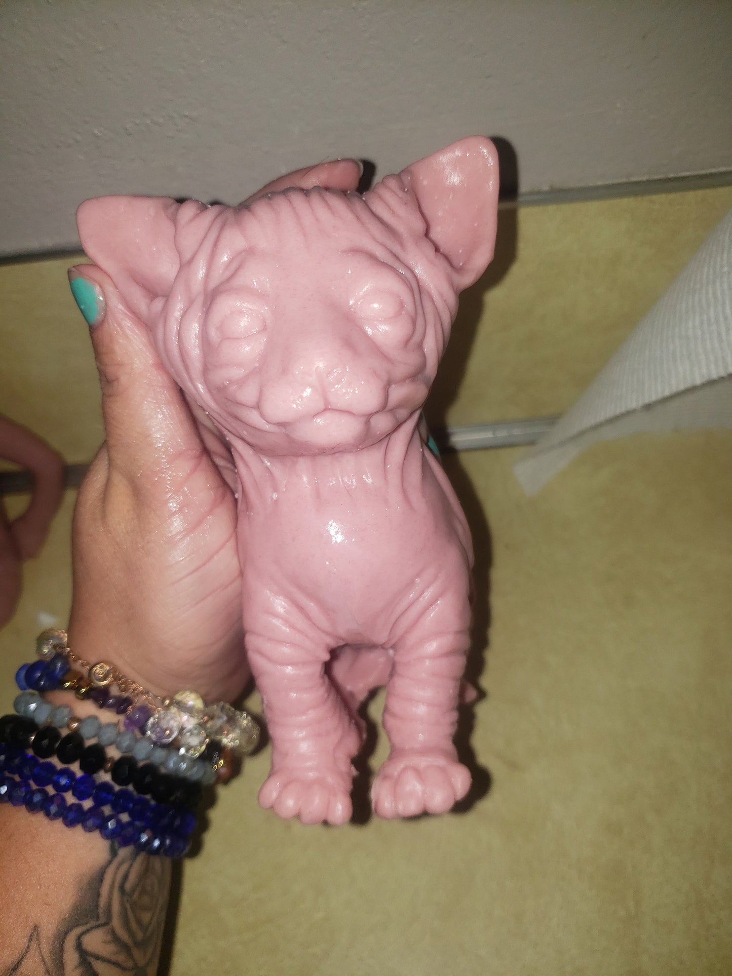 Silicone spyhnx cat kitten 6.5" Bracken taylor green
