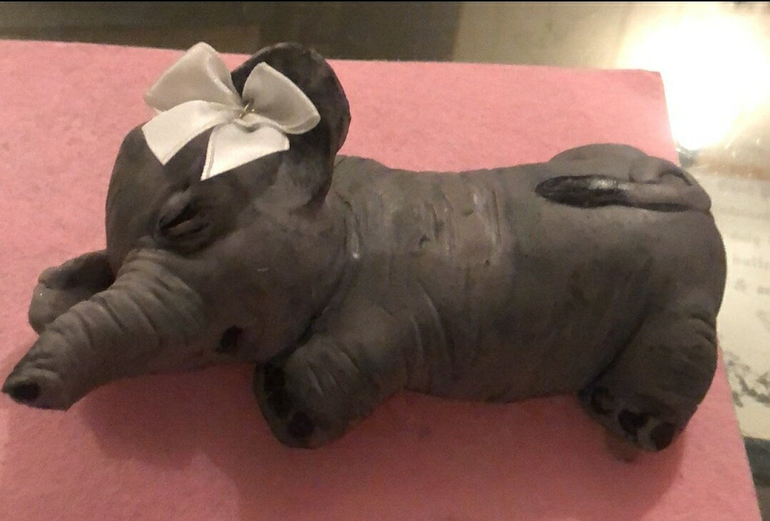Silicone baby elephant 5"