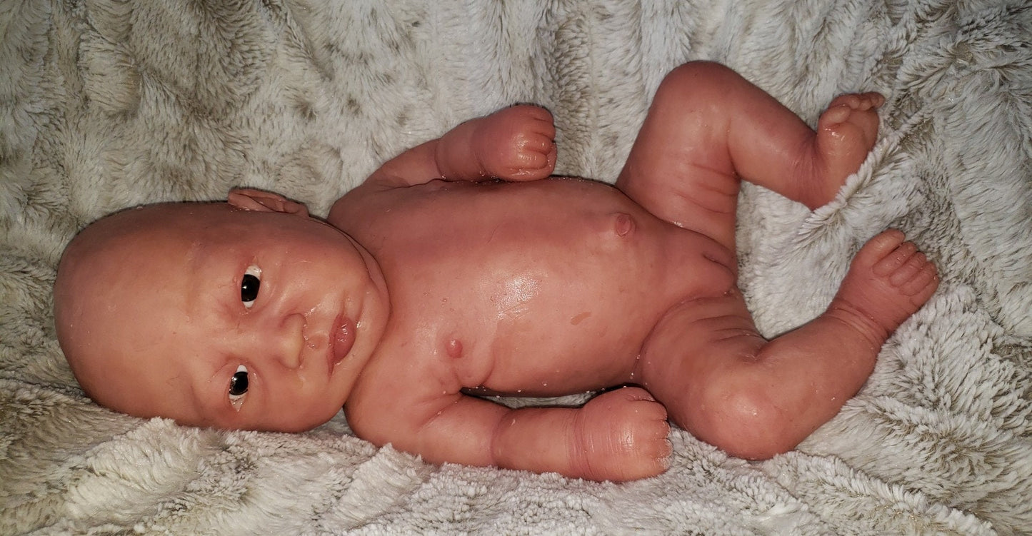 Full body silicone baby 19" Emerly  or eli chunky newborn Open Eyes