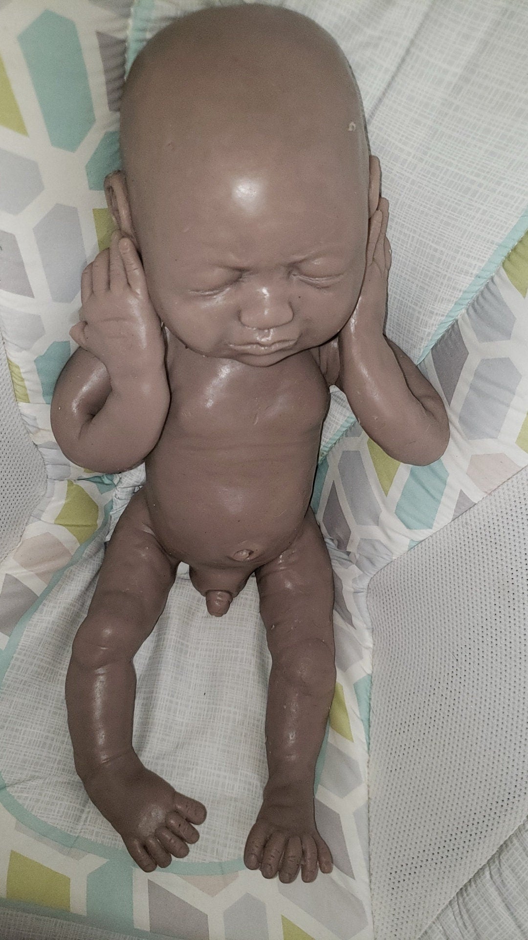 Full body silicone baby boy blank kit or fully painted baby boy doll Donna kohn