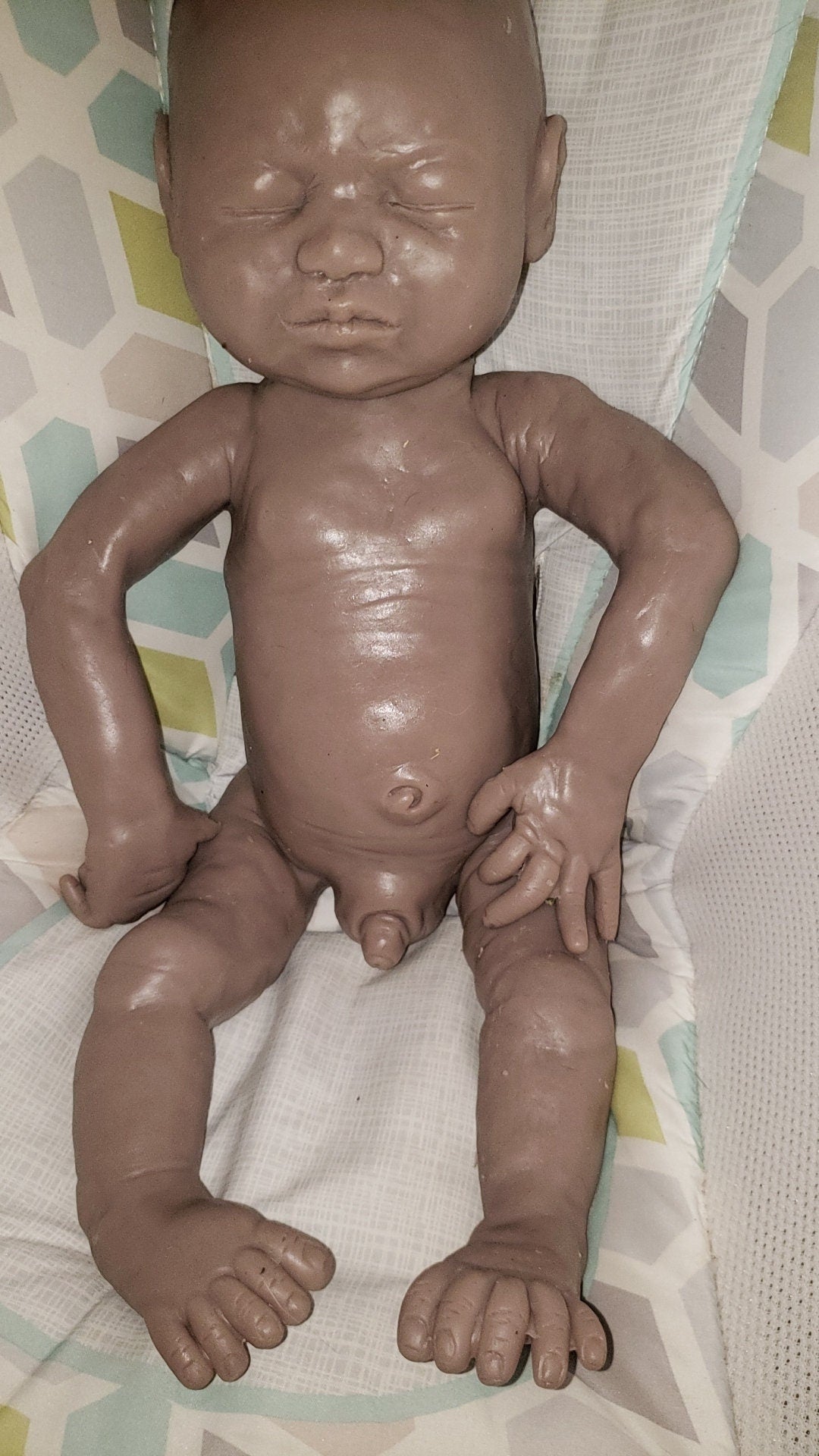Full body silicone baby boy blank kit or fully painted baby boy doll Donna kohn