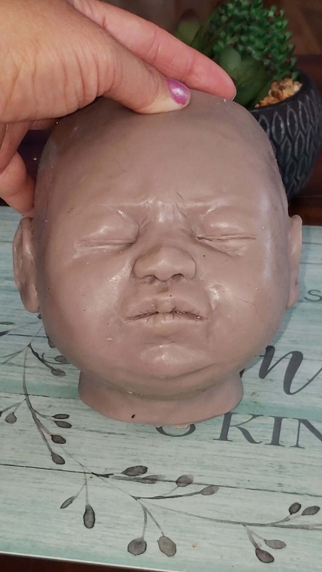 Silicone baby head  for full Body Silicone or cloth cuddle body HEAD ONLY with flange 22" Ralph