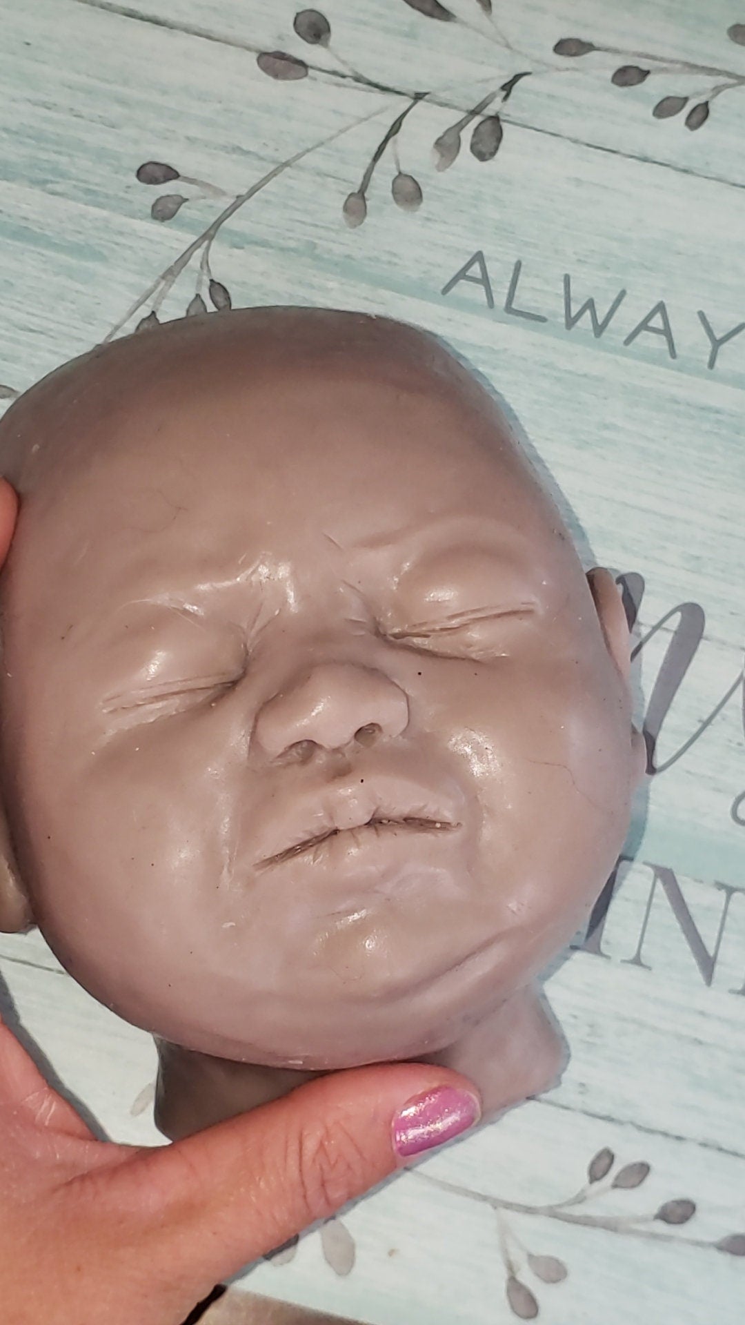 Silicone baby head  for full Body Silicone or cloth cuddle body HEAD ONLY with flange 22" Ralph