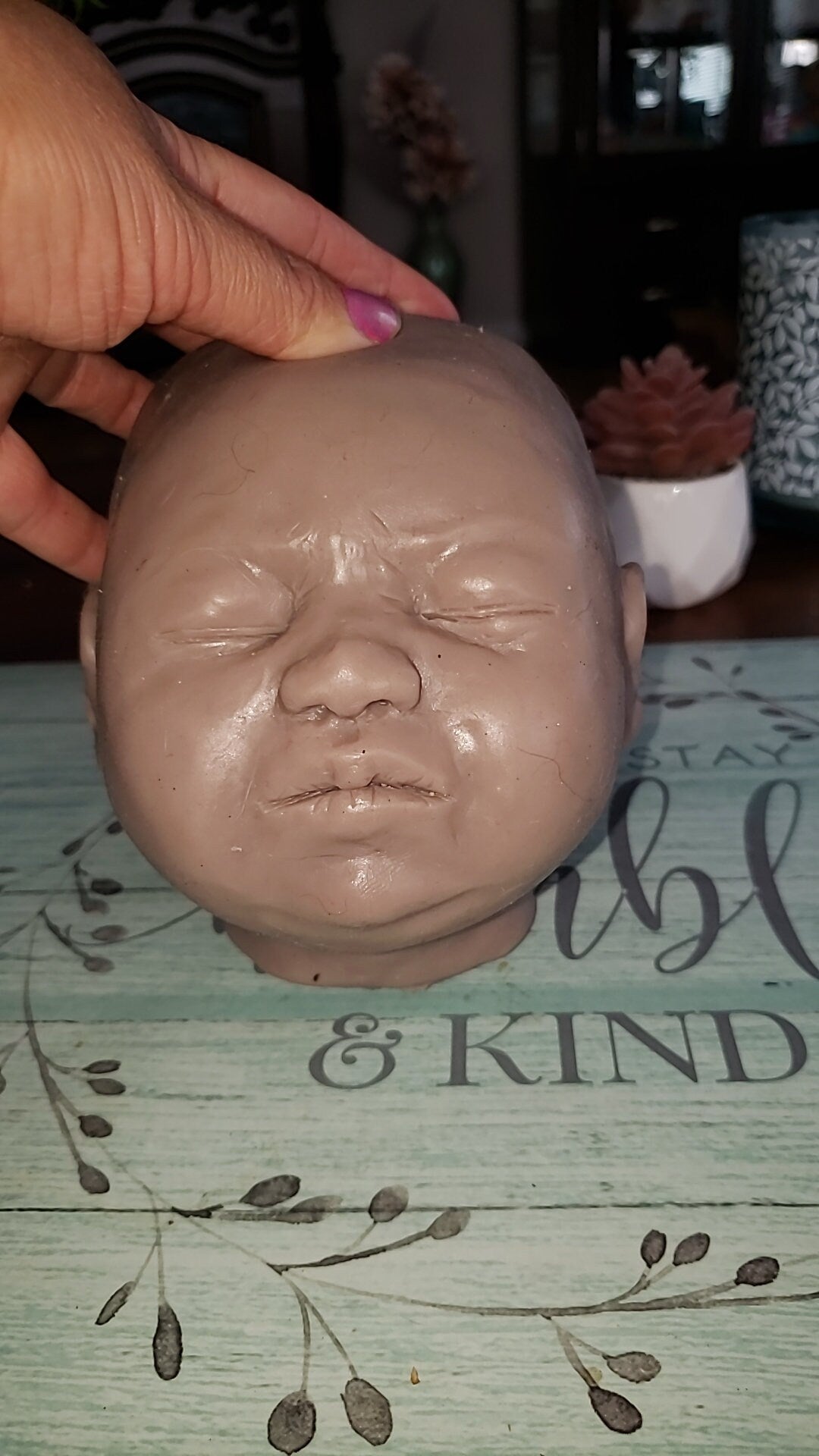 Silicone baby head  for full Body Silicone or cloth cuddle body HEAD ONLY with flange 22" Ralph