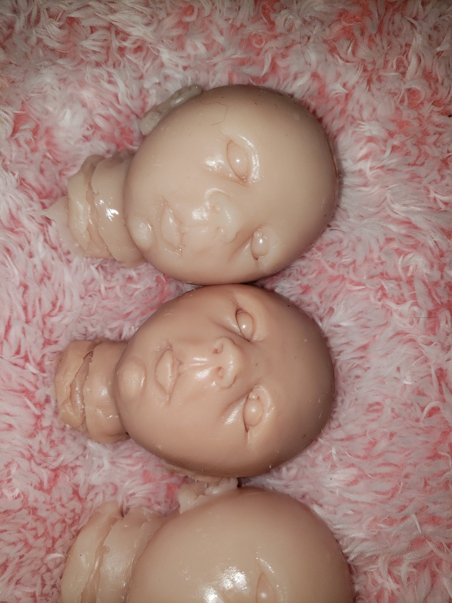 Silicone baby head for 9" cloth cuddle body open eyes preemie