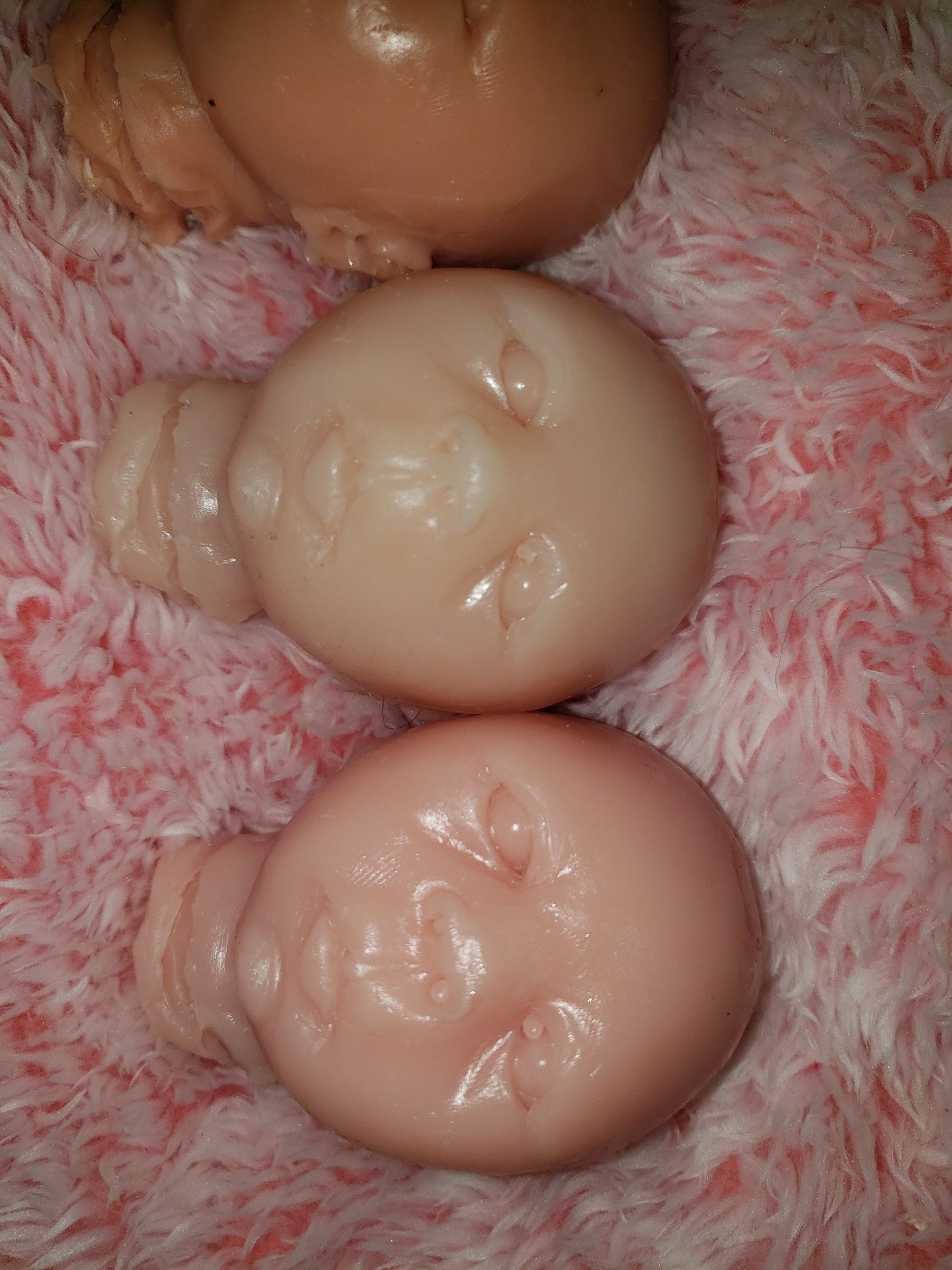 Silicone baby head for 9" cloth cuddle body open eyes preemie