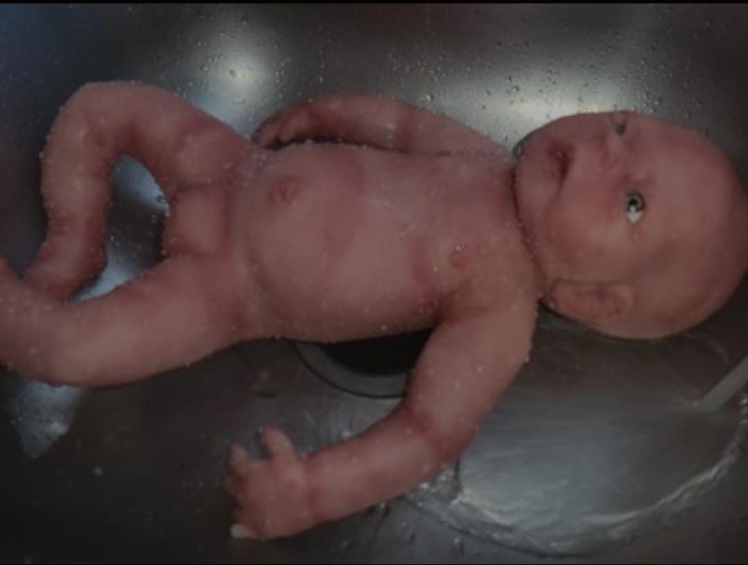 Full Body silicone baby Isla with open eyes