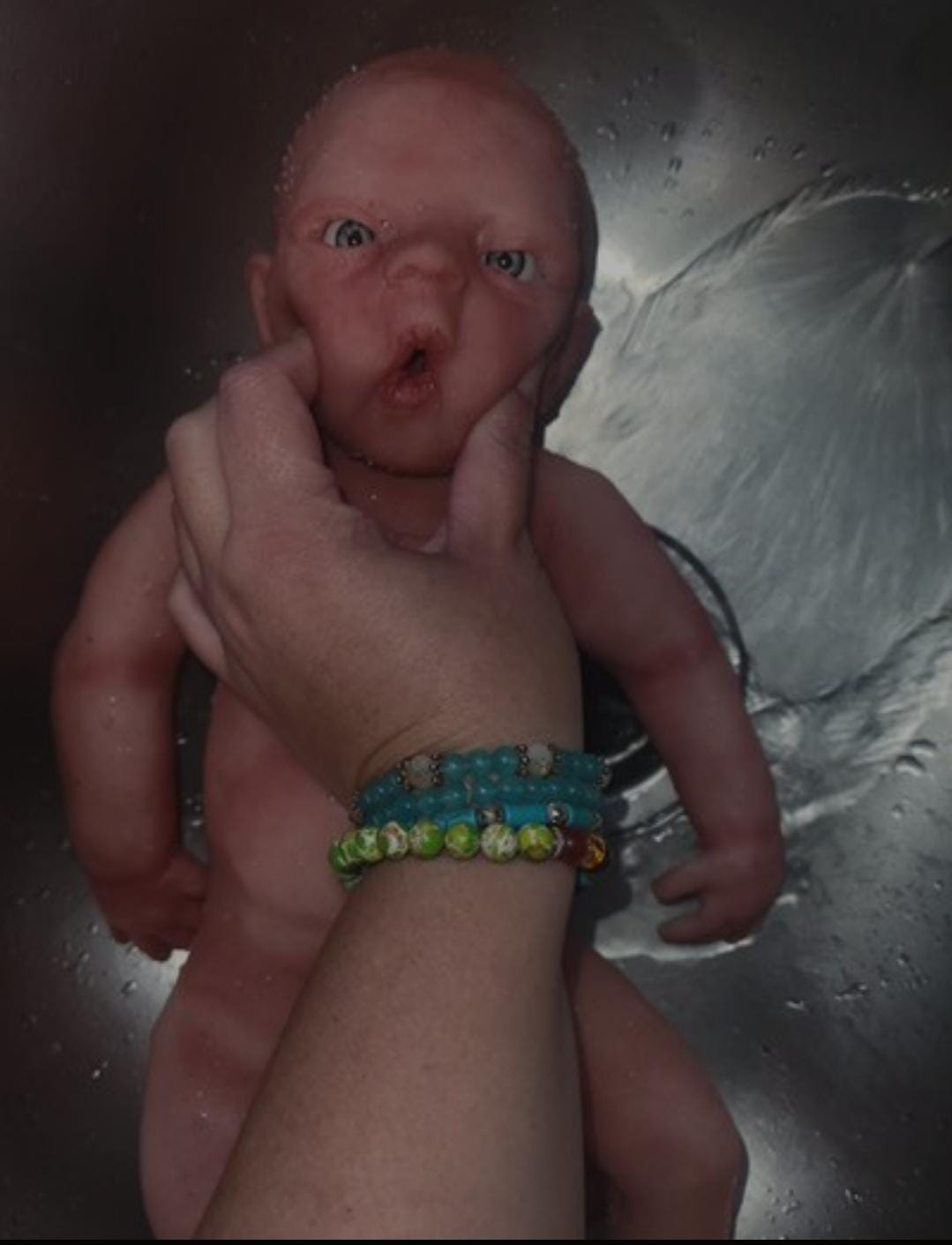 Full Body silicone baby Isla with open eyes