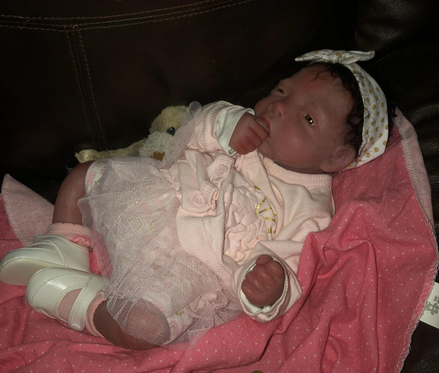 Full Body silicone Baby 17" with bent legs paint or blank kits open eyes beautiful girl sophie