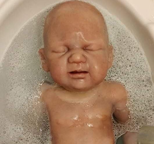 Full body silicone baby 19" Newborn chunky chubby baby Amber marie