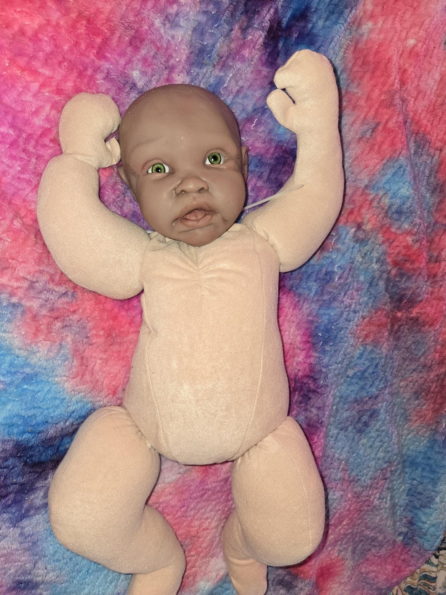 Silicone baby head for 18"-19" newborn cuddle body "Avery"
