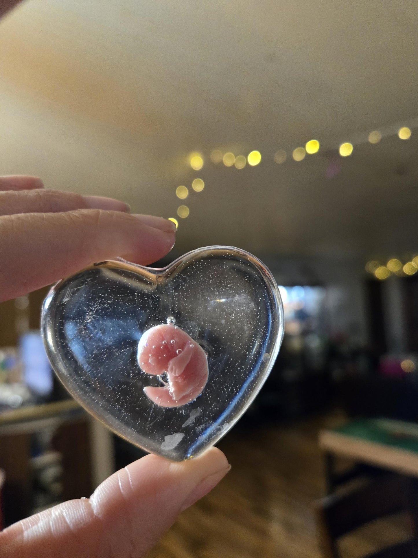 Beautiful memorial resin heart peice