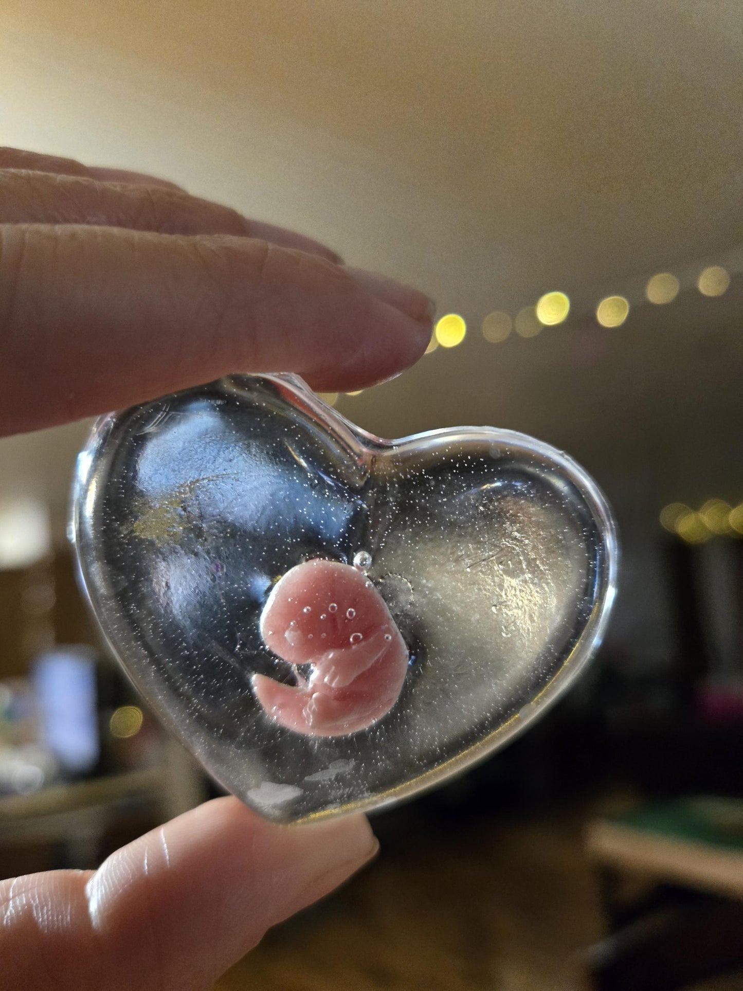 Beautiful memorial resin heart peice