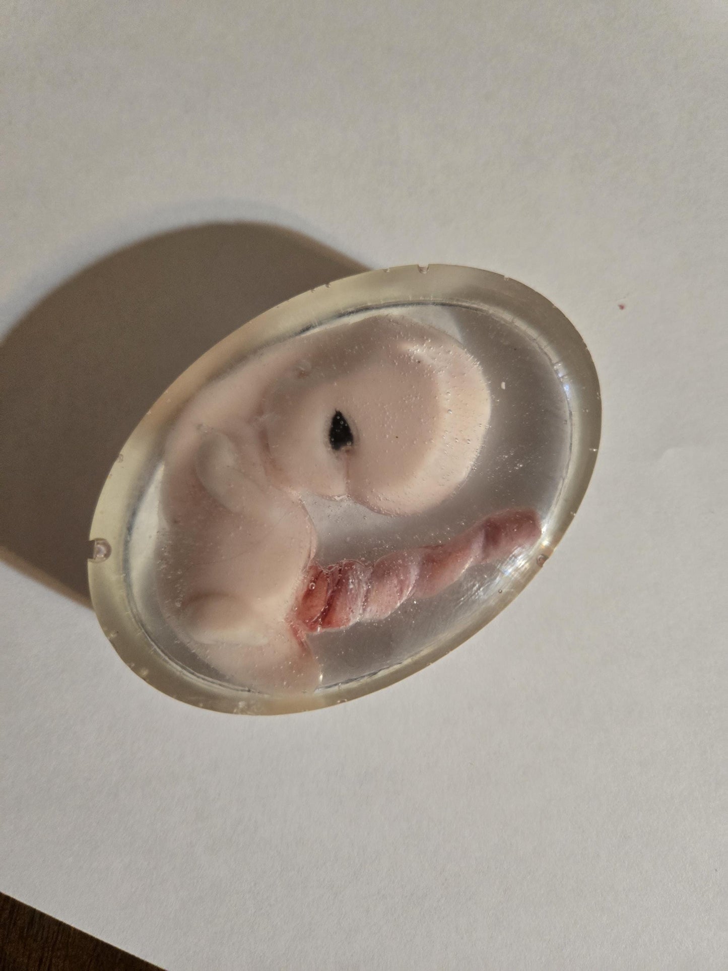 memorial silicone fetus baby inside resin keepsake