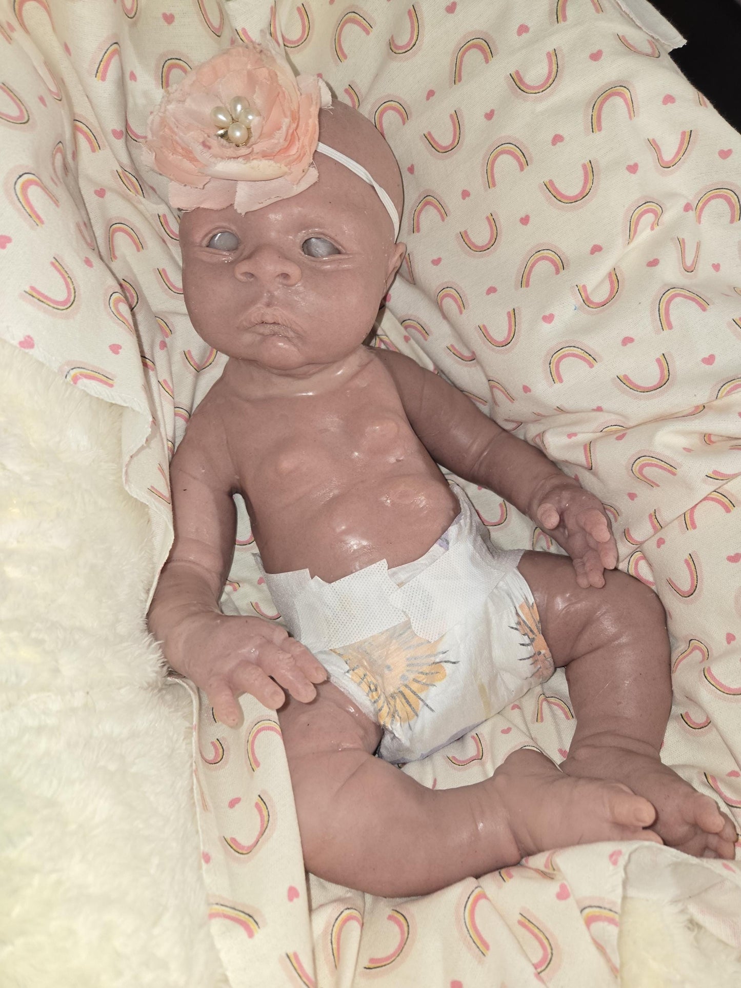 Full body silicone baby 19"  chunky newborn open eyes kit Jodie