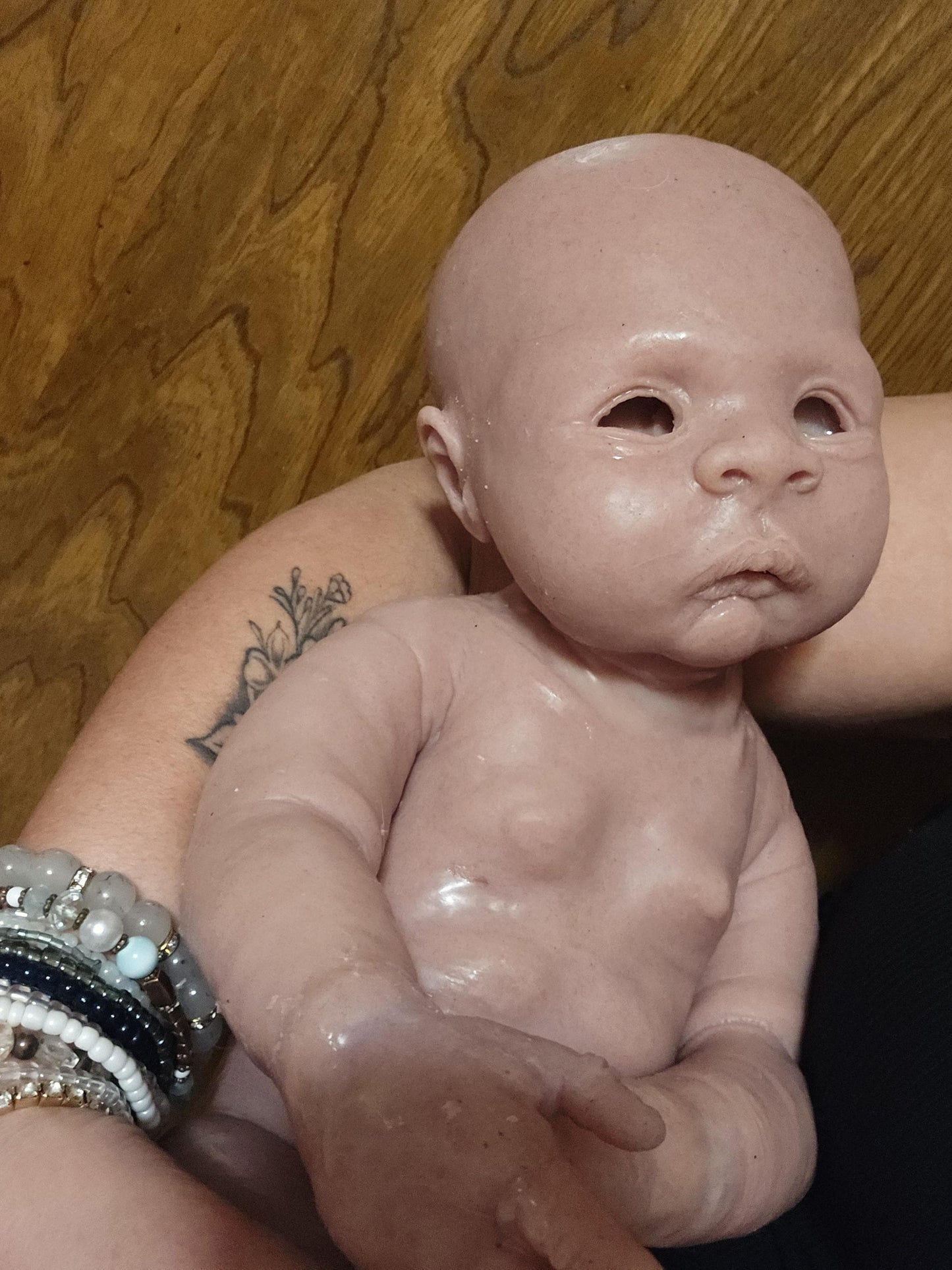 Full body silicone baby 19"  chunky newborn open eyes kit Jodie
