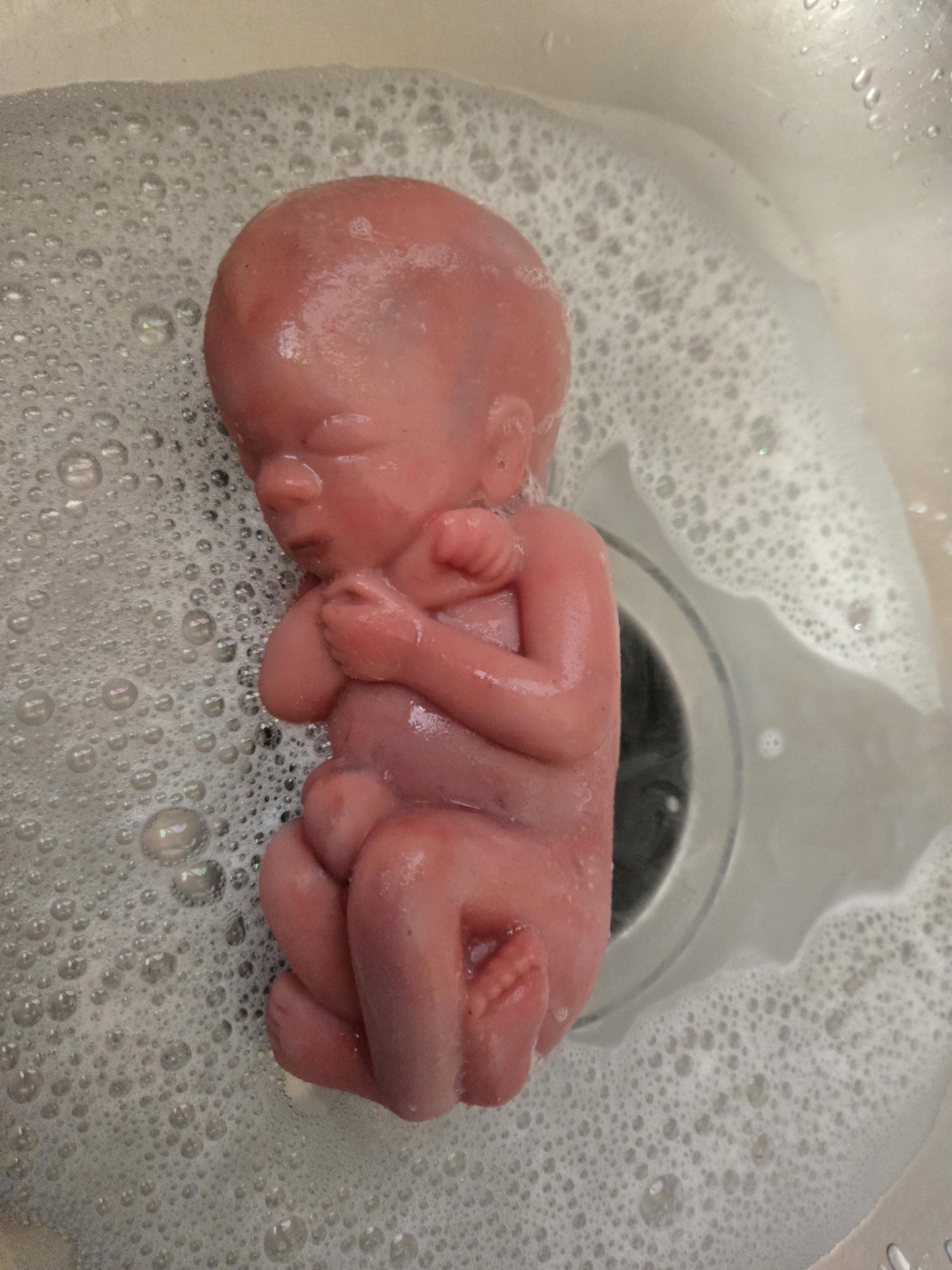 8" curled up silicone baby 22 week gestation memorial baby born too soon fully painted