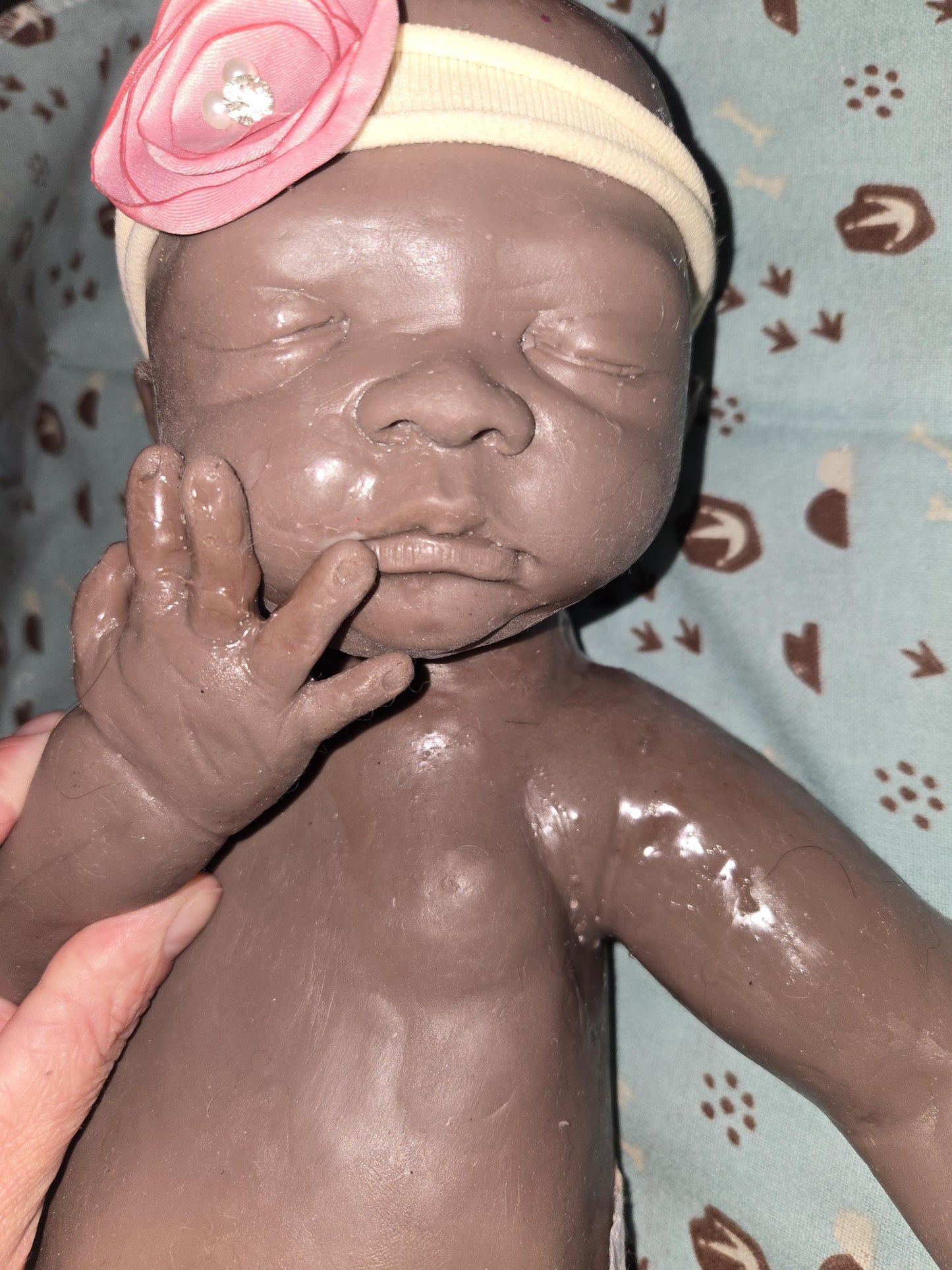 Full Body Silicone baby newborn closed eyes 17" Gracie