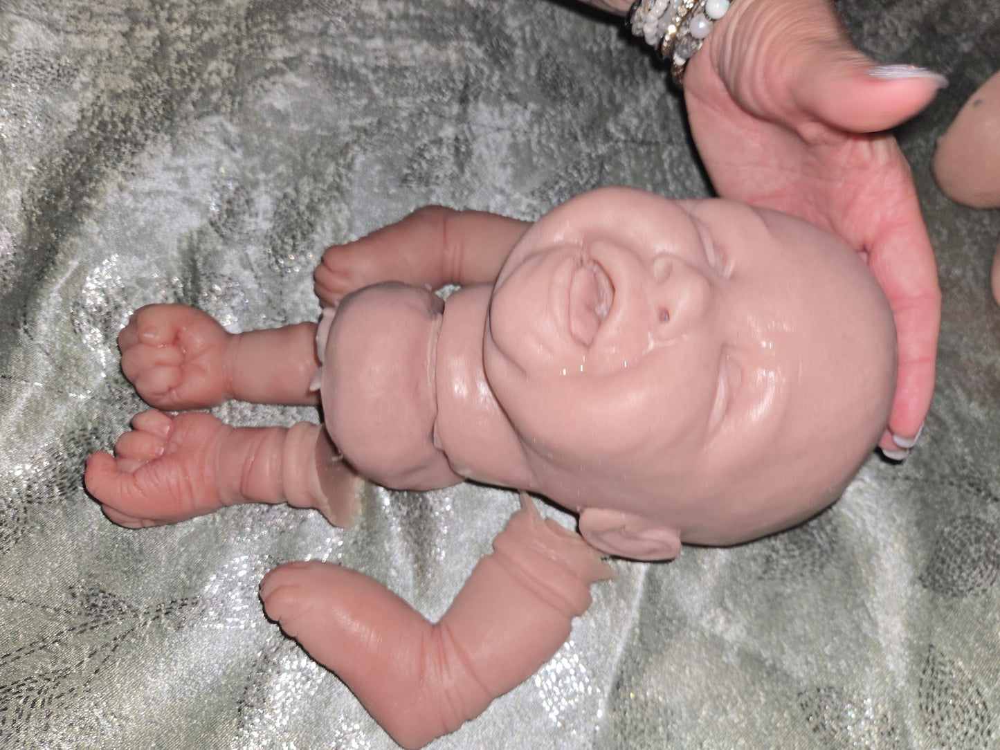 Silicone baby head and limbs for cuddle body or full Body silicone 21"