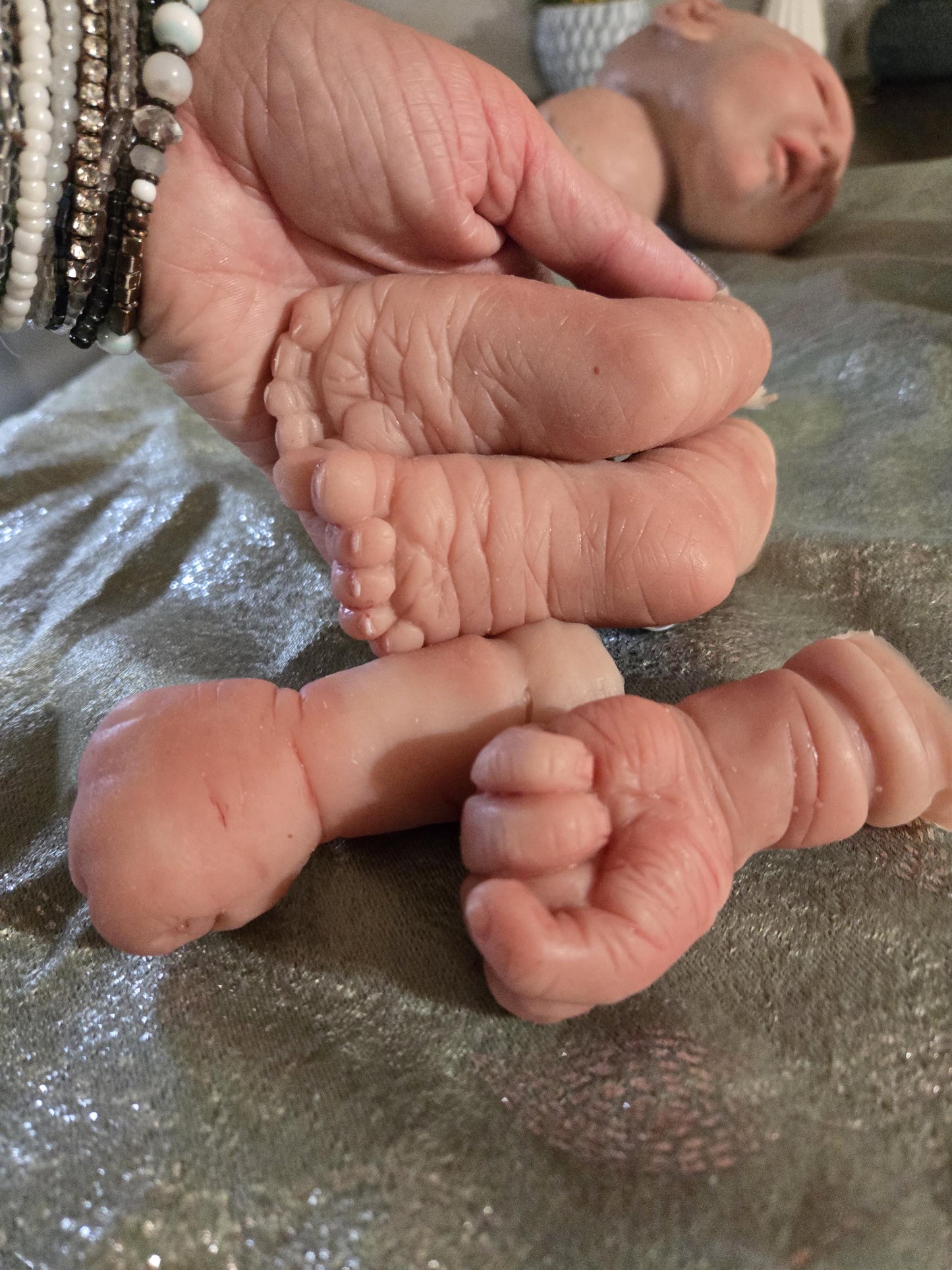 Silicone baby head and limbs for cuddle body or full Body silicone 21"