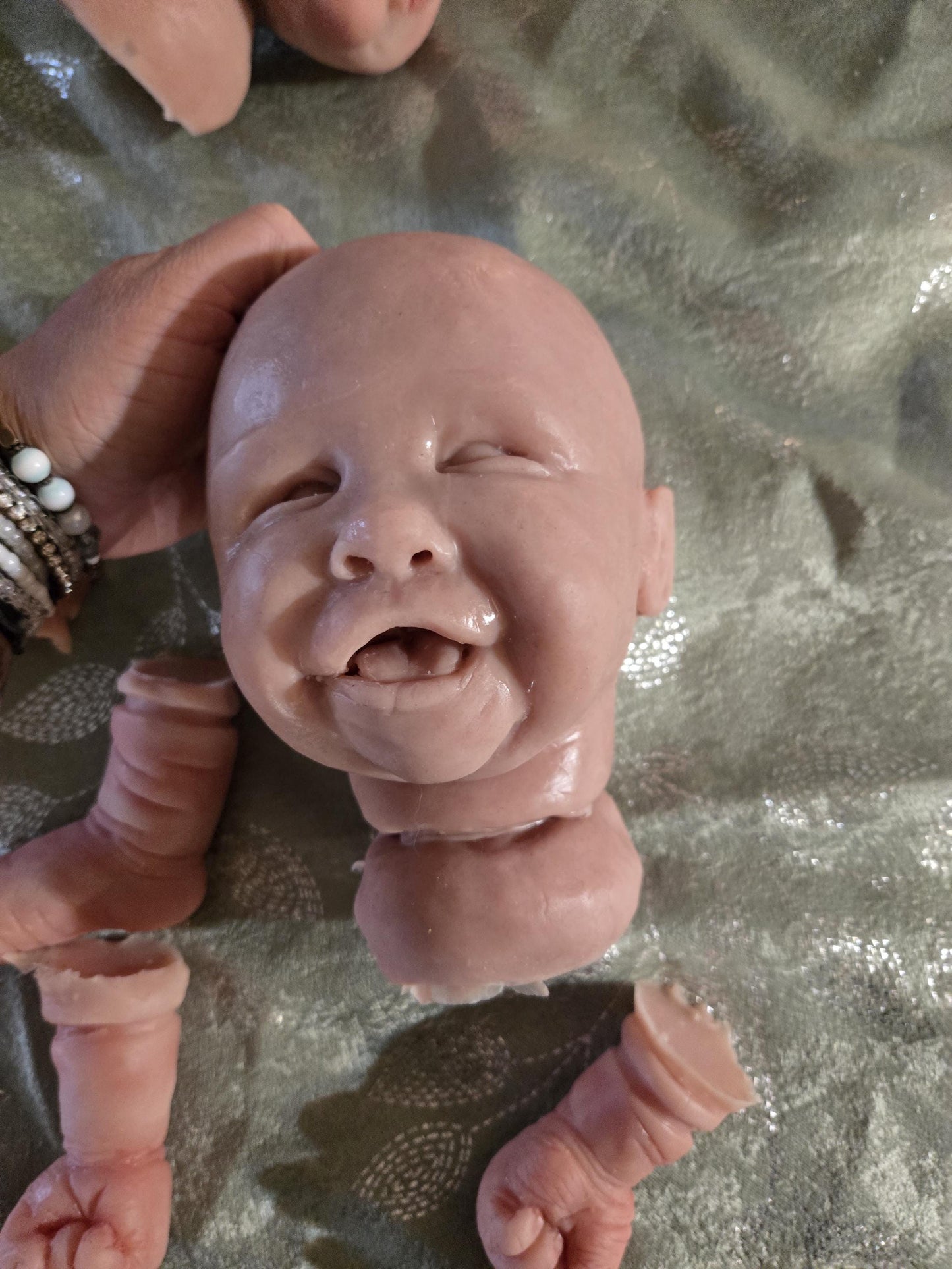 Silicone baby head and limbs for cuddle body or full Body silicone 21"