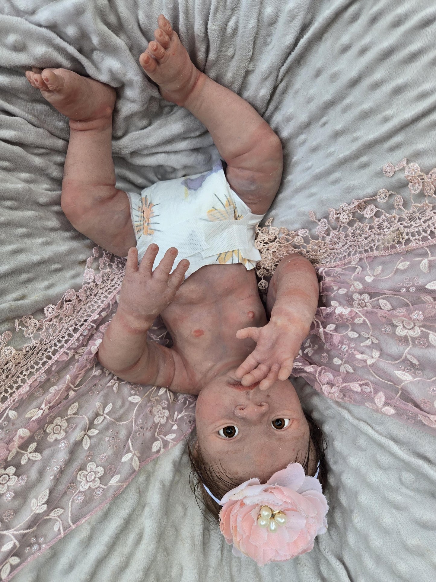 Full body silicone baby 19"  chunky newborn open eyes kit Jodie