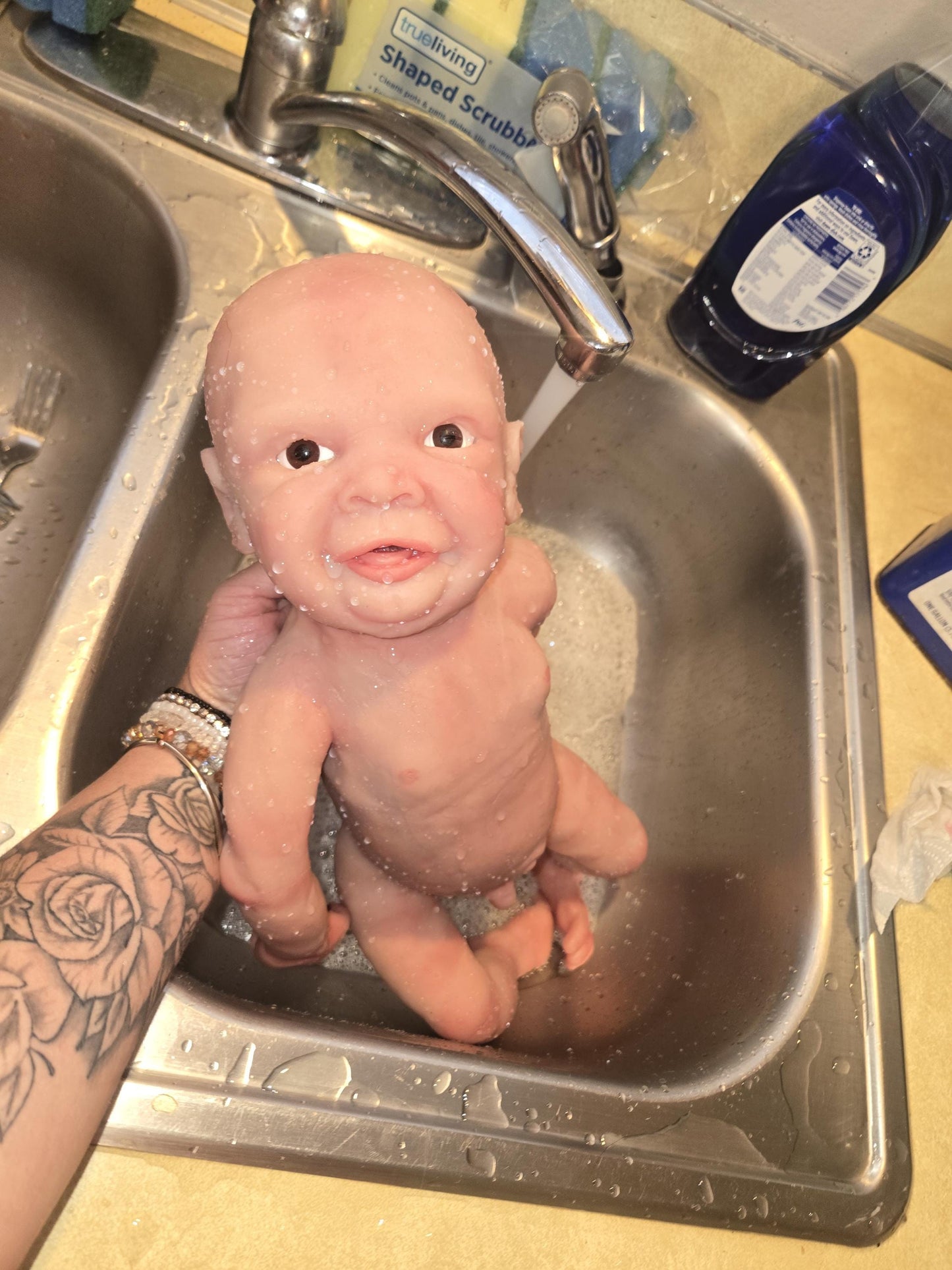 Full body silicone baby boy smiley boy by Dianna richards custom