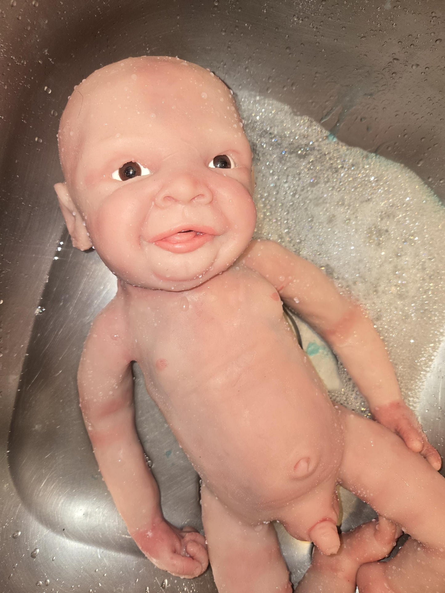 Full body silicone baby boy smiley boy by Dianna richards custom
