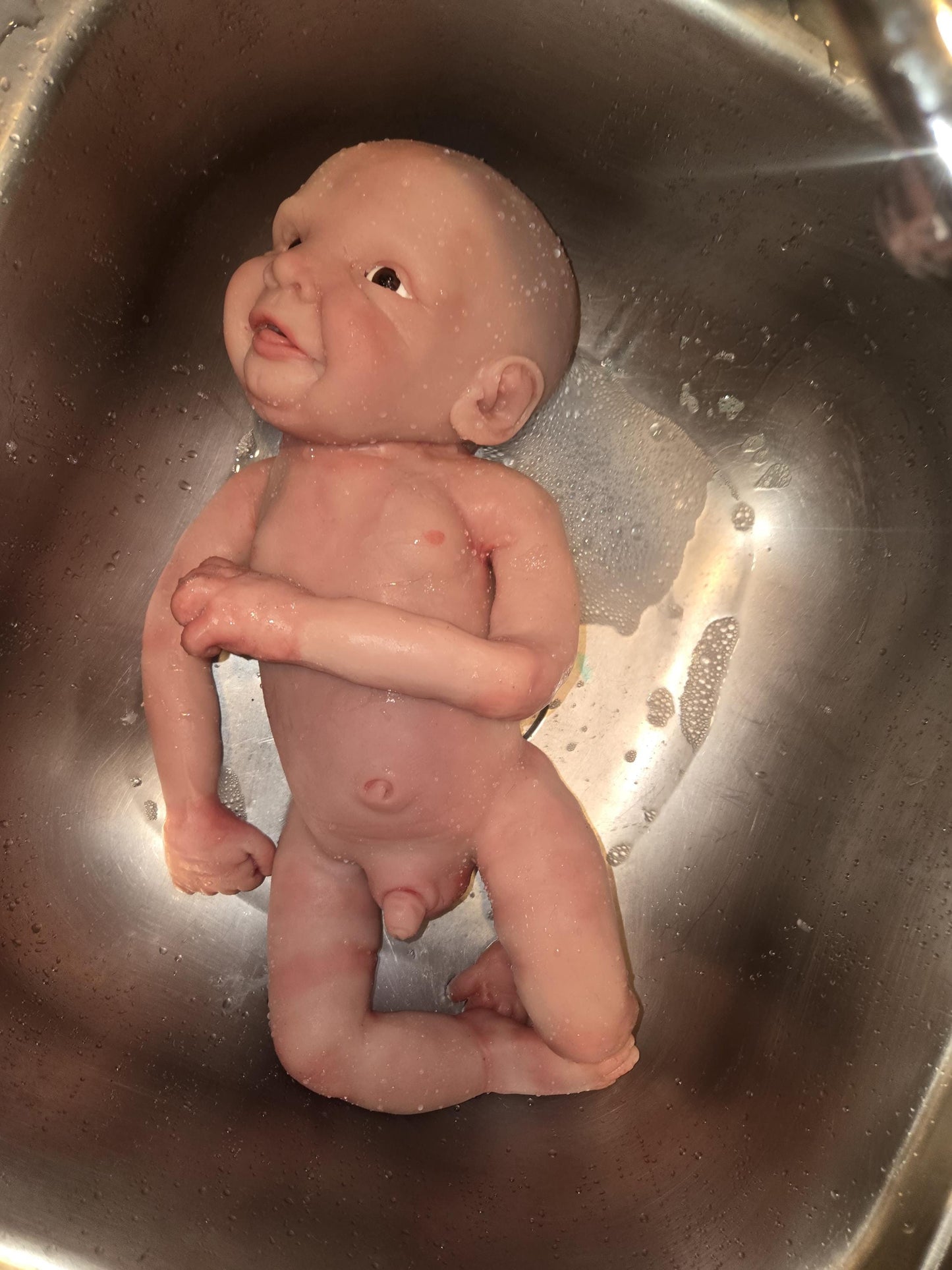 Full body silicone baby boy smiley boy by Dianna richards custom