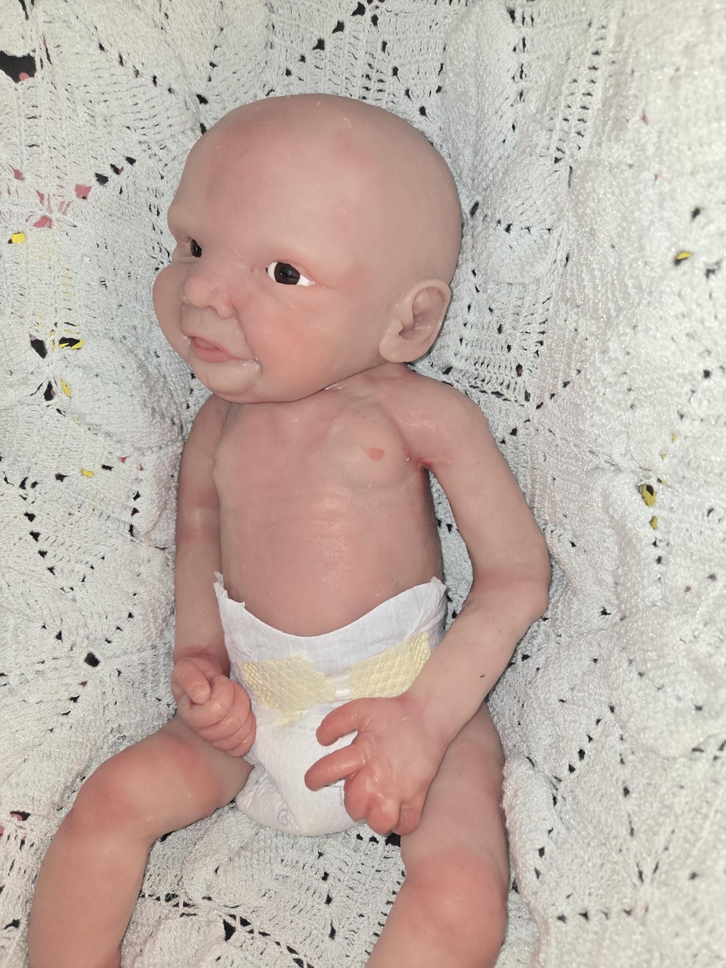Full body silicone baby boy smiley boy by Dianna richards custom