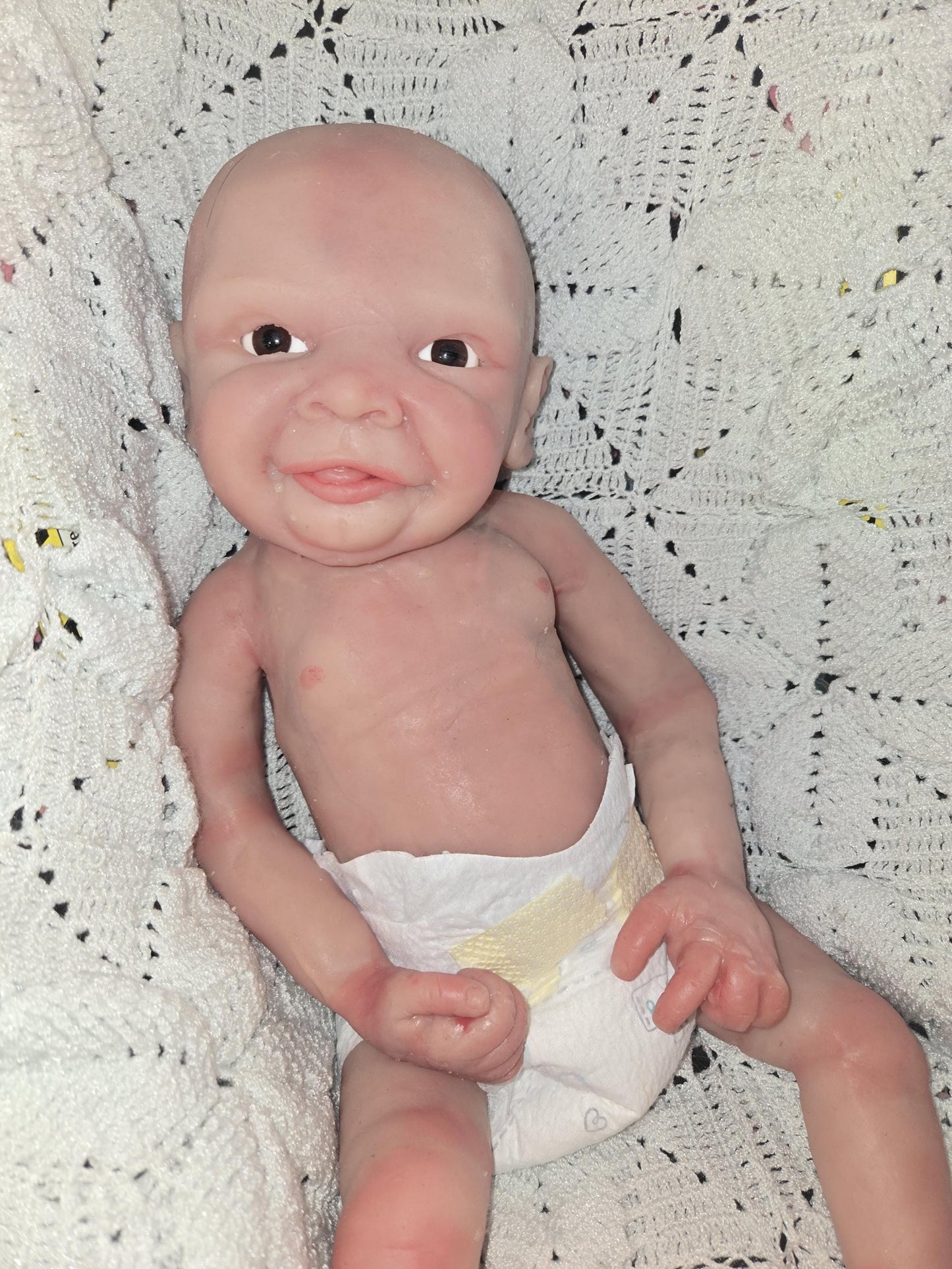 Full body silicone baby boy smiley boy by Dianna richards custom